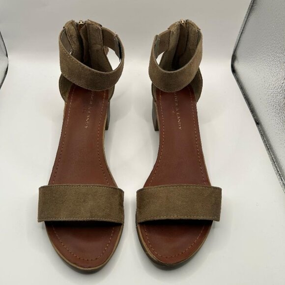 Ankle Strap Flat Sandal in Taupe - Picture 1 of 4